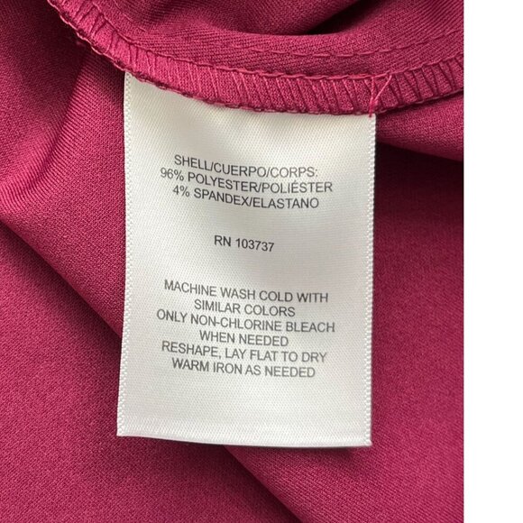 Donna Morgan Burgundy Midi Dress 10 | Holiday Party Cocktail Wedding Guest - Picture 11 of 11